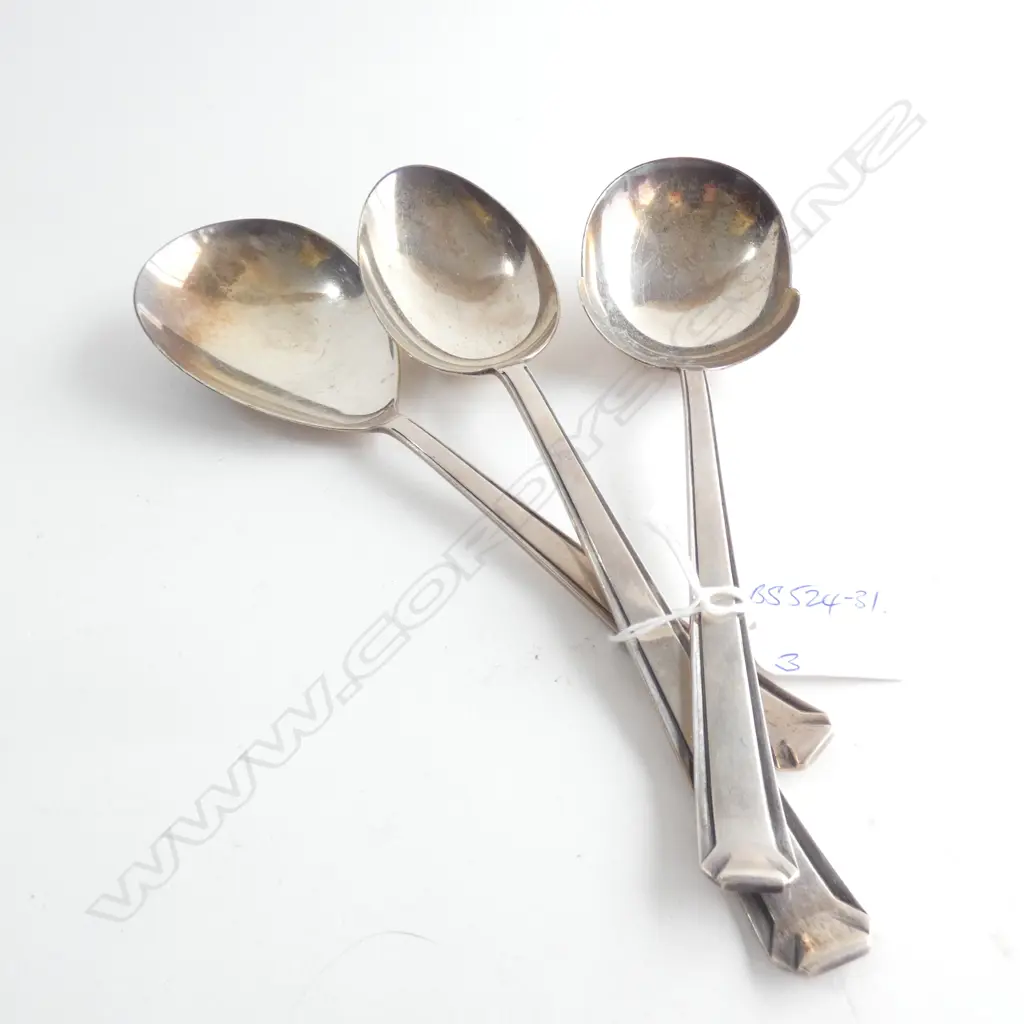 3 DUTCH SILVER SERVING SPOONS Image 1++