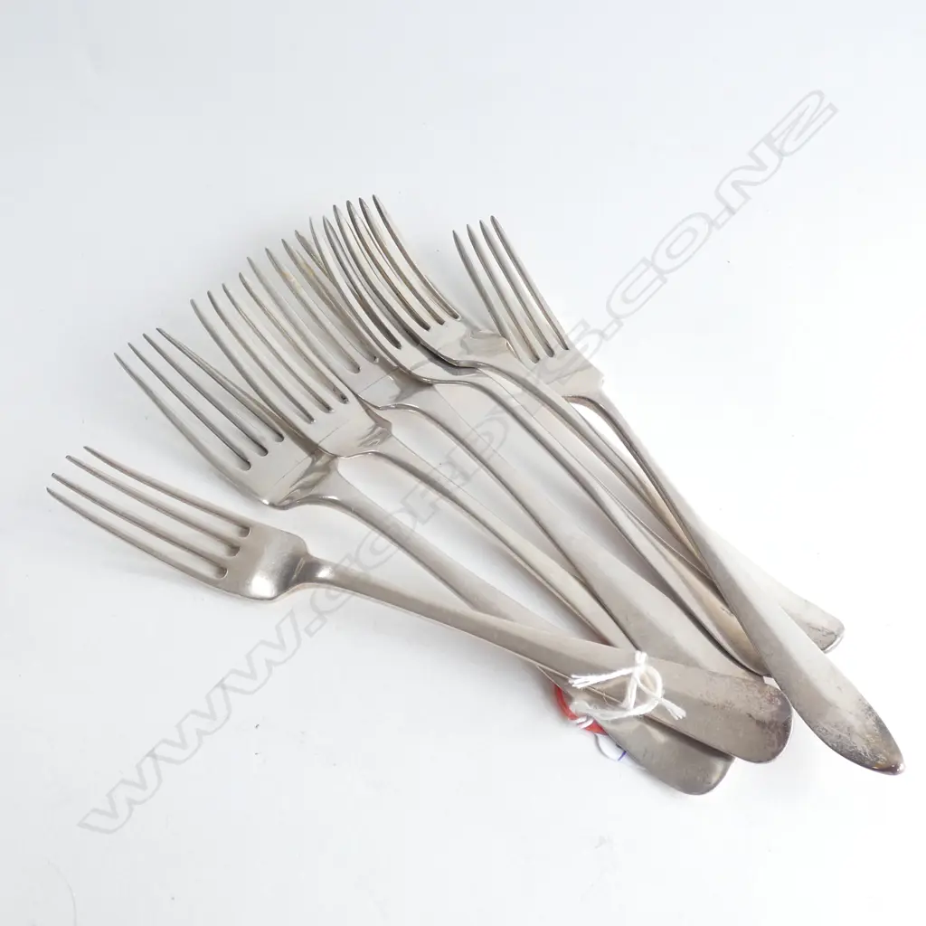 7 19thC DUTCH SILVER TABLE FORKS ... Image 1++