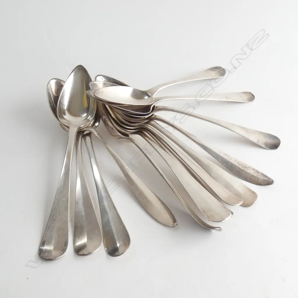 13 19thC DUTCH SILVER TABLE SPOONS ... Image 1++
