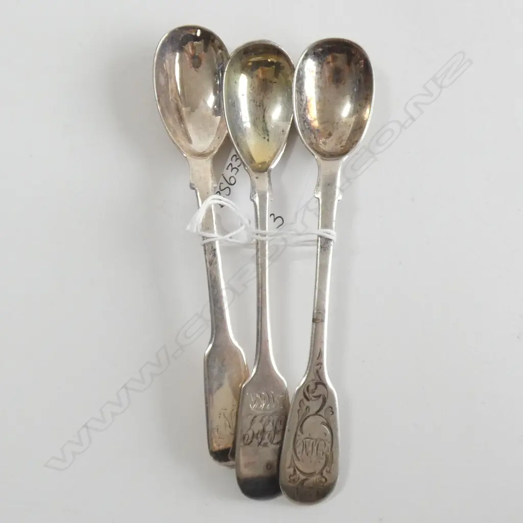 (17757) 3 STG SILVER SPOONS Image 1++