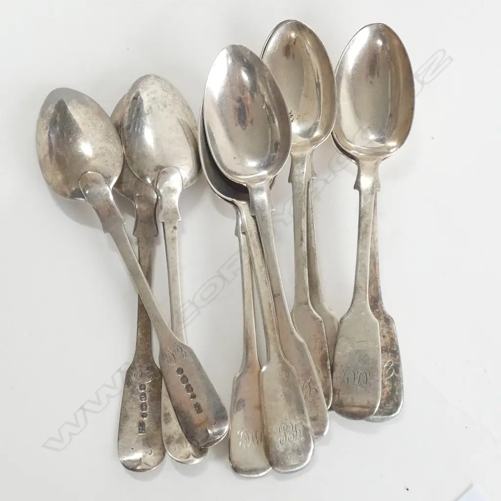 (17757) 10 STG SILVER TEASPOONS Image 1++