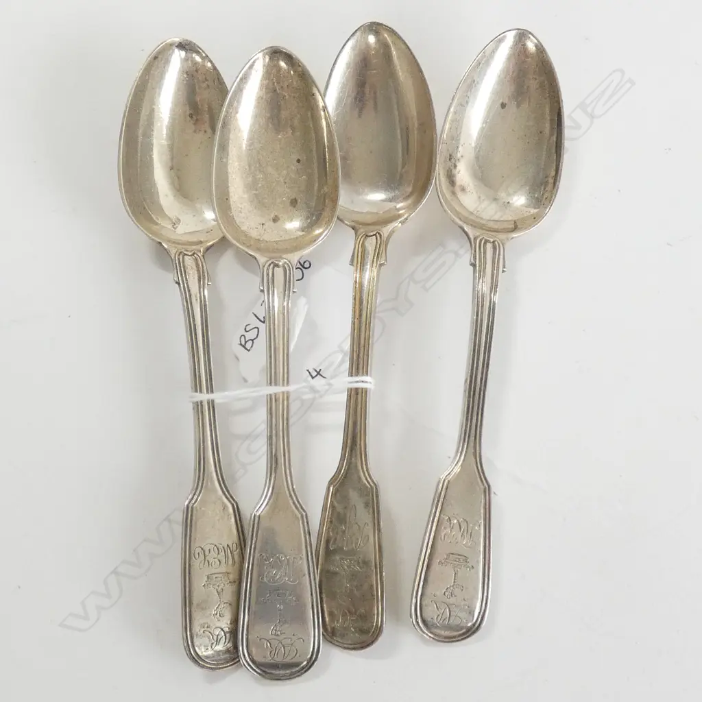 (17757) 4 STG SILVER TEASPOONS - Image 1++