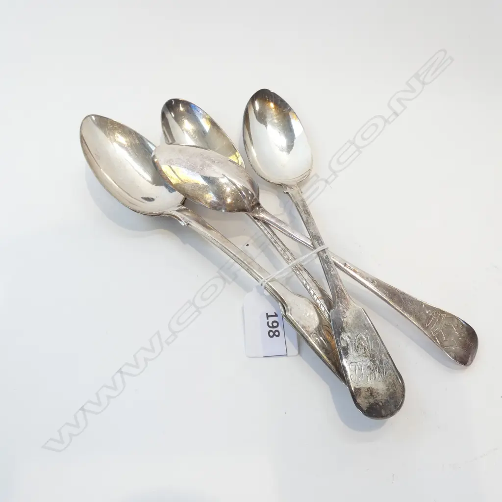 (17757) 5 ASST STG SILVER TABLE SPOONS Image 1++