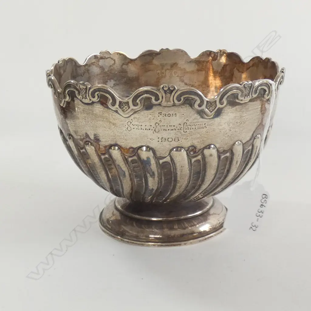 (17757) 1906 SILVER PLATE PRESENTATION ROSE BOWL DIA 160MM Image 1++