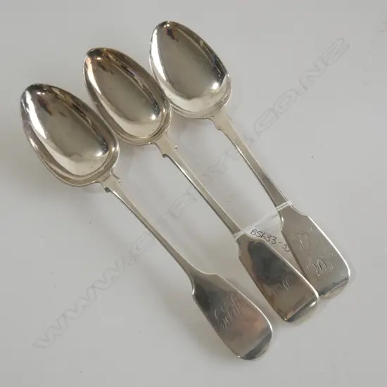 (17757) 3 STG SILVER TABLE SPOONS