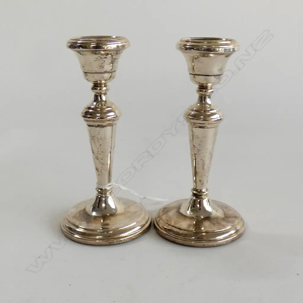 (17754) PR SM SILVER PLATE CANDLE HOLDERS H. 125MM Image 1++