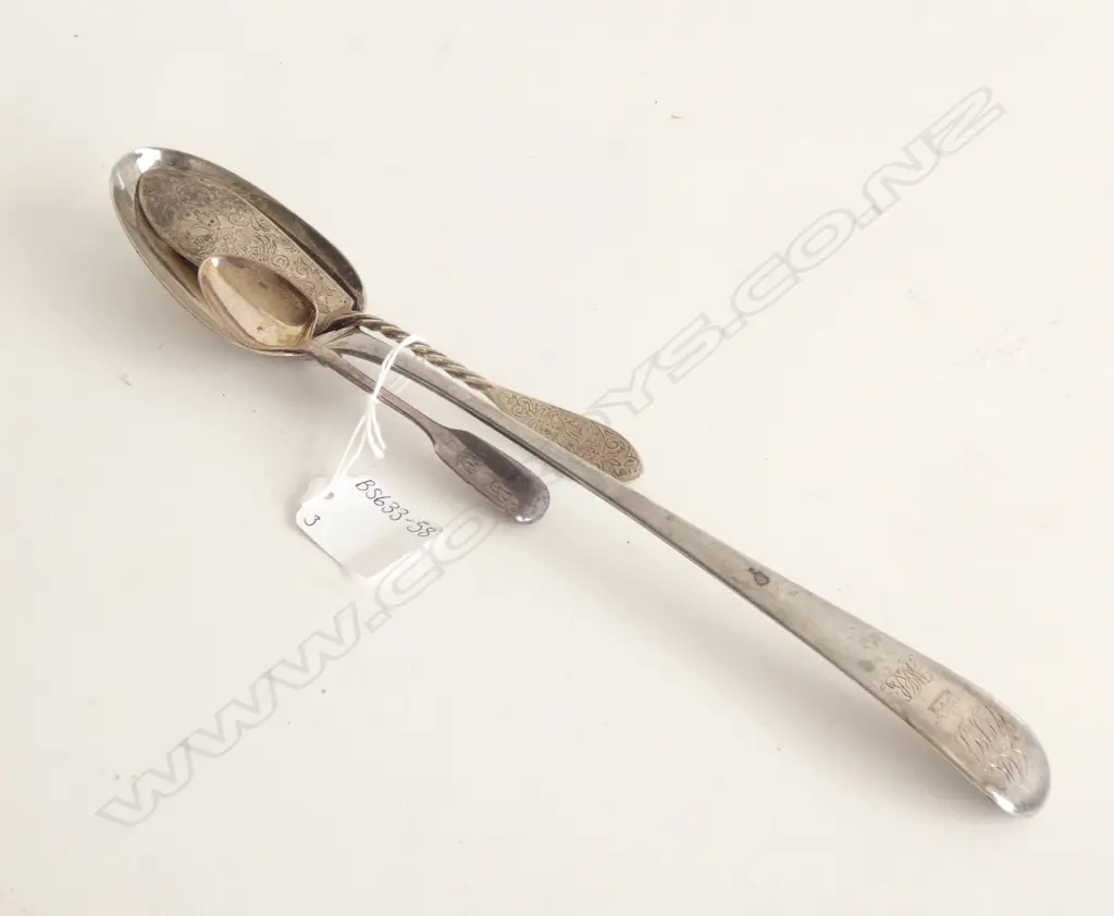 (17757) STG SILVER; LG SERVING SPOON / BUTTER KNIFE & TEASPOON Image 1++