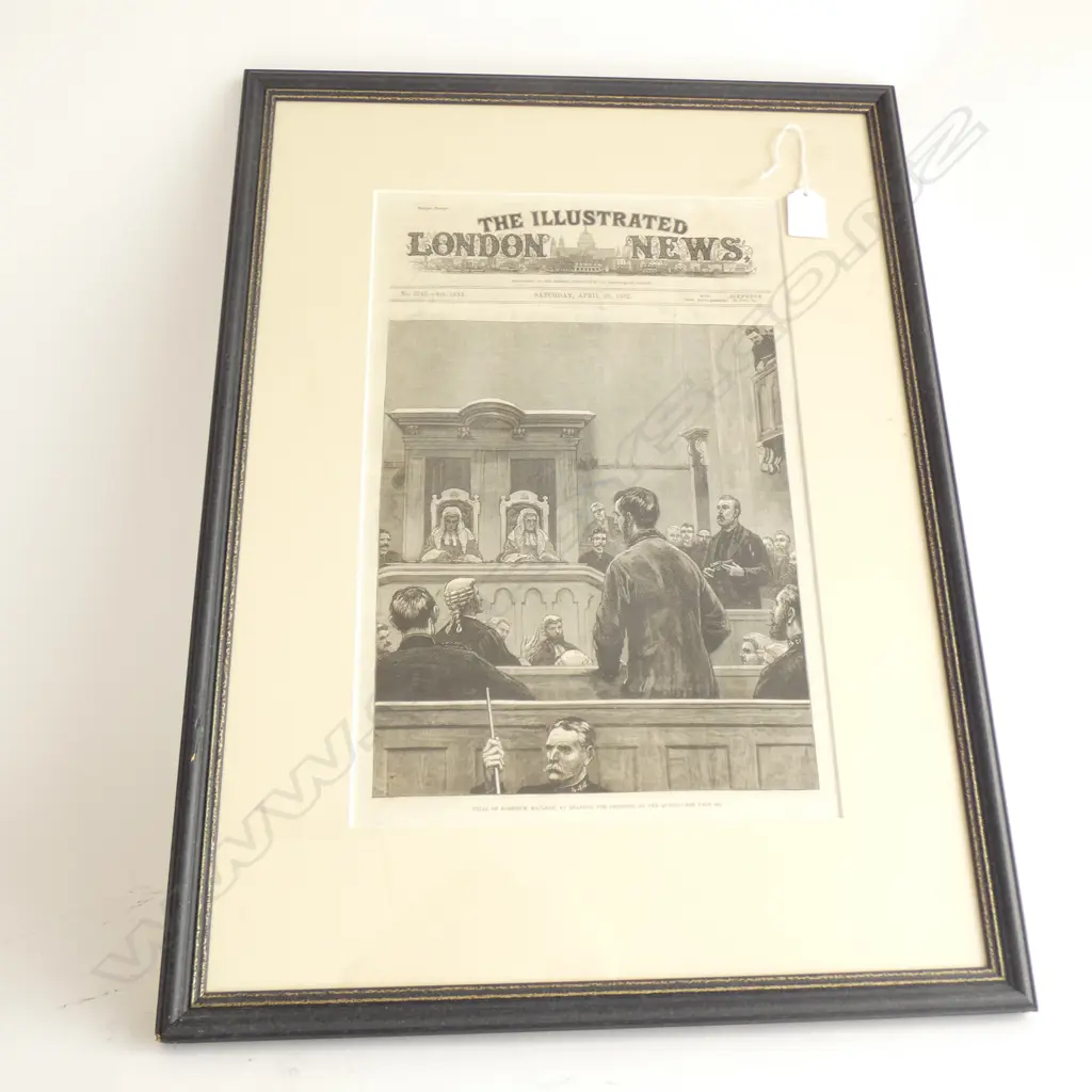 LONDON ILLUSTRATED NEWS 1882 SKETCH- TRIAL OF RODERICK MacLEAN (ASSASINATION ATTEMPT QUEEN VICT) 560 x 420mm OVERALL  Image 1++