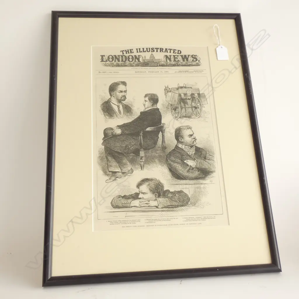 THE LONDON ILLUSTRATED NEWS 1883 SKETCHES OF THE PHOENIX PARK MURDERS COURT SCENE. 560 x 420mm OVERALL  Image 1++