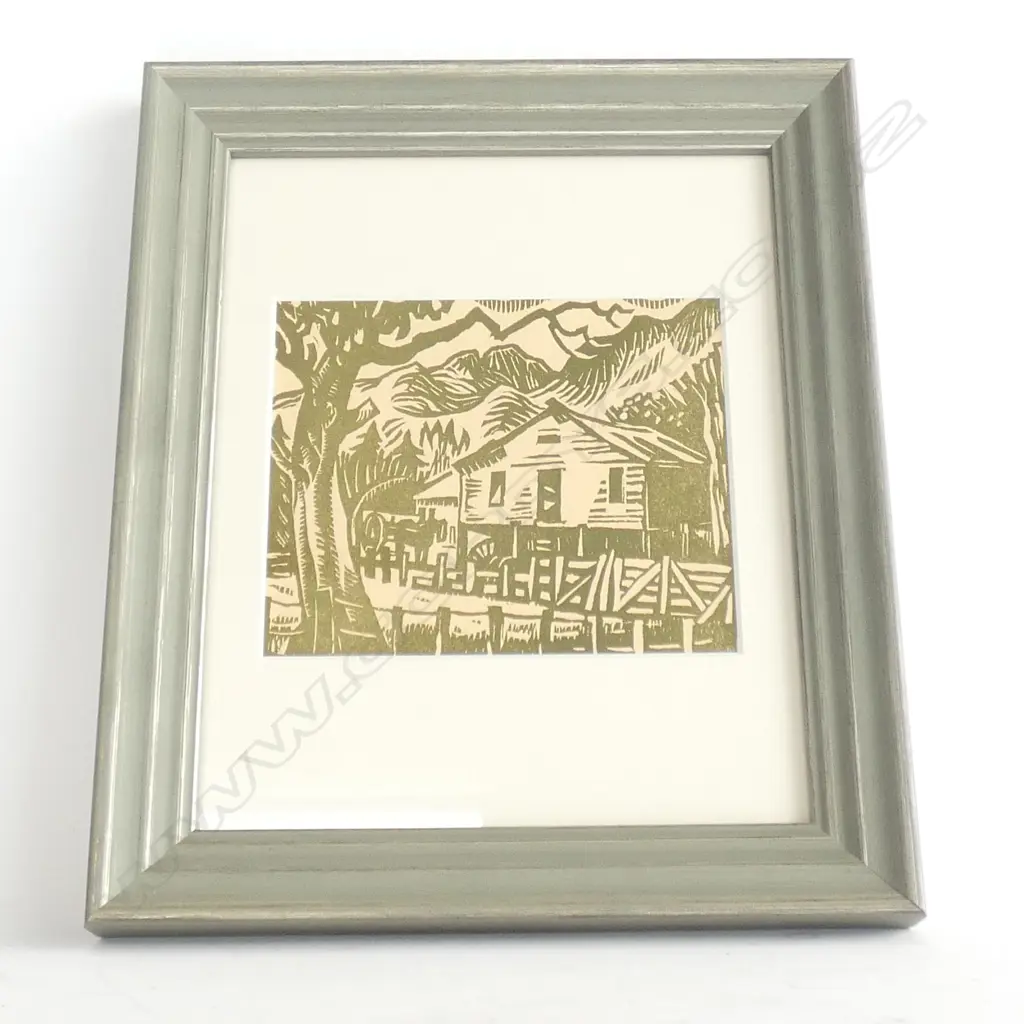 MABEL ANNESLEY FARM MOTUPIPI VINTAGE LITHOGRAPH BY H TOMBS 1950 120 X 150 MM Image 1++