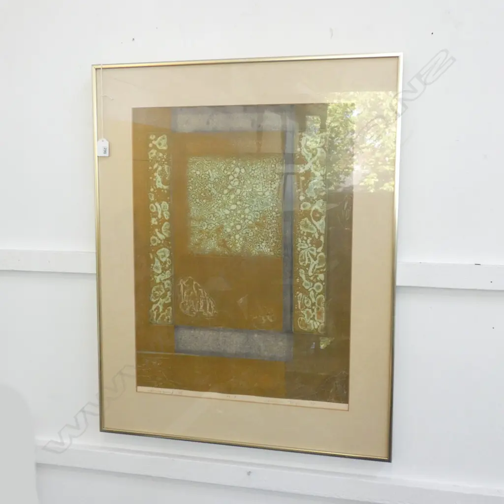 SIGNED AND DATED JAPANESE PRINT 'SHINING GREEN' 570x445mm Image 1++