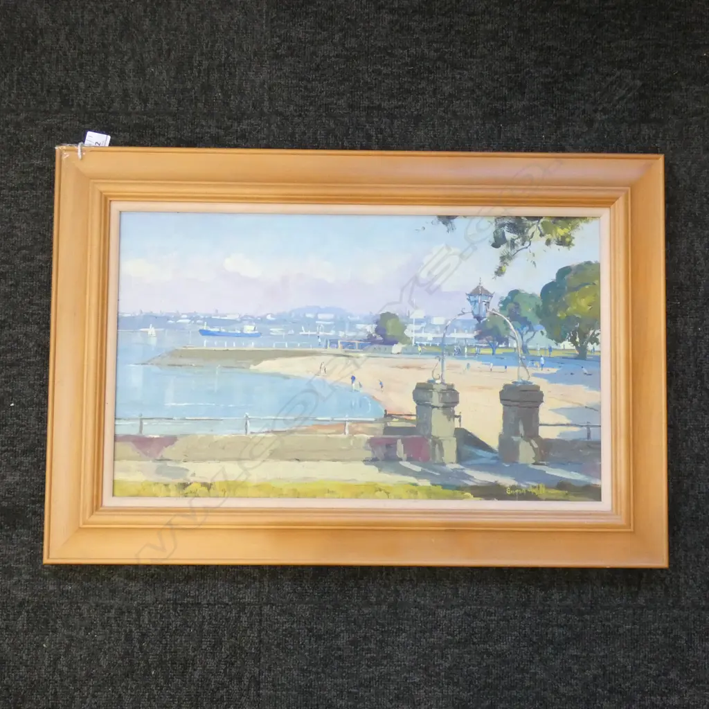 SIMON WILLIAMS 'DEVONPORT BEACH' OIL 285x485mm Image 1++