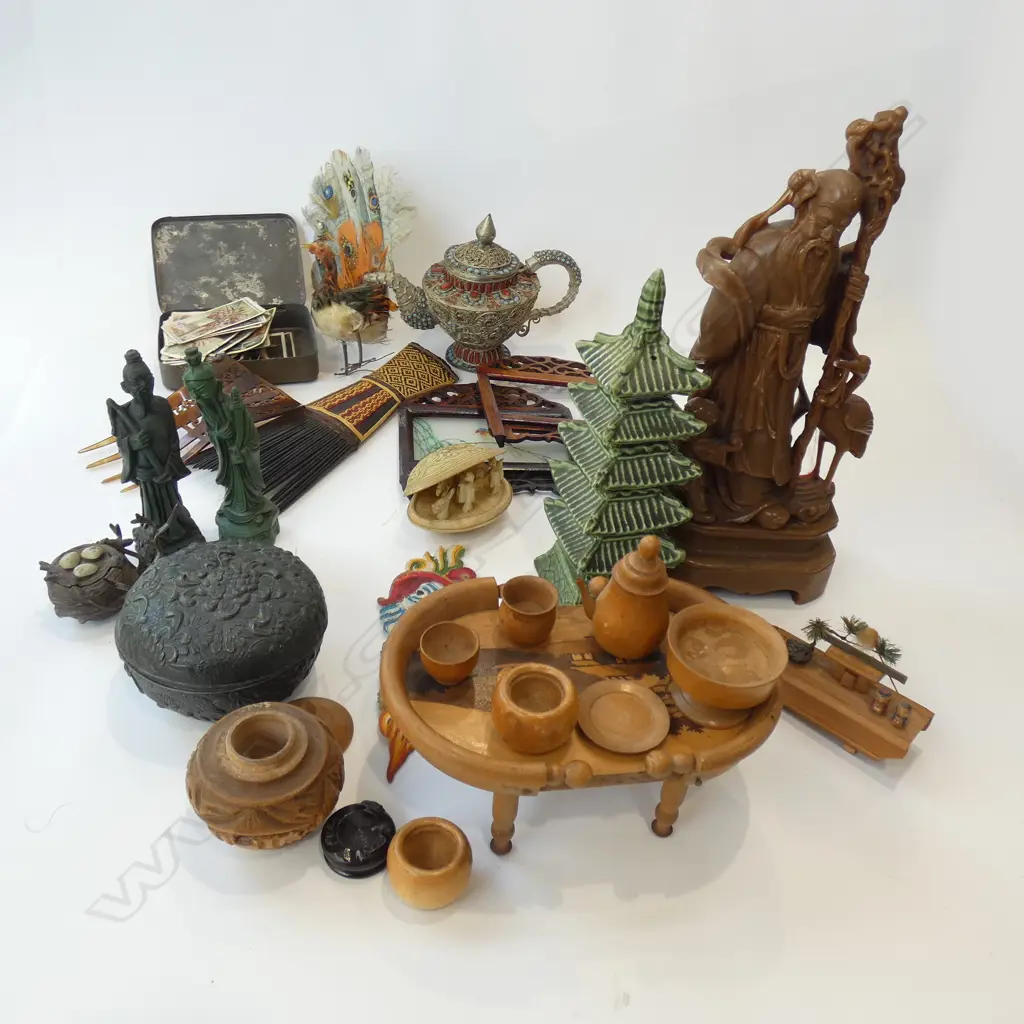BOX LOT ASST. ORIENTAL ITEMS Image 1++