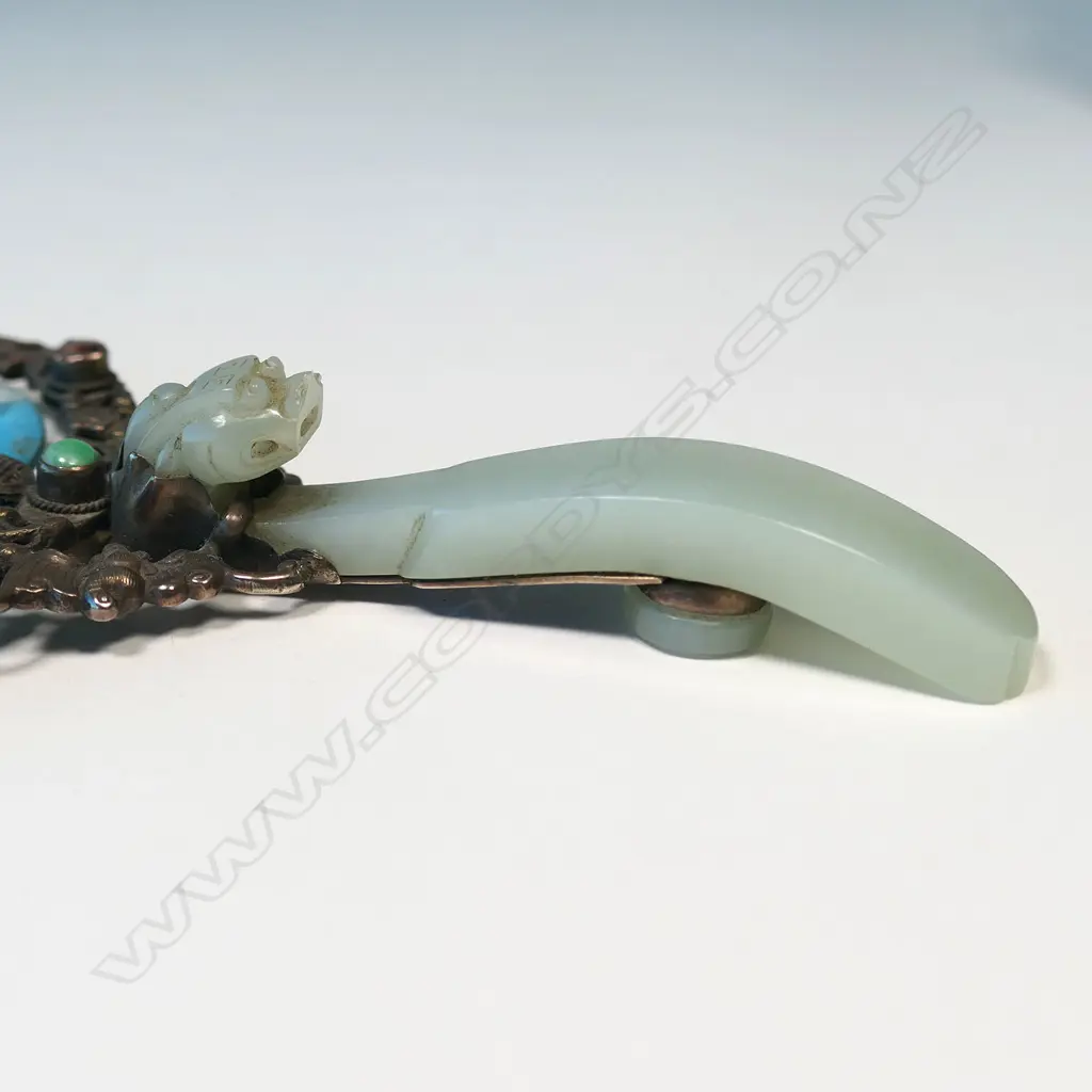 3 OLD ORIENTAL ITEMS; MAGNIFYING GLASS, MIRROR AF & INCENSE BURNER Image 1++