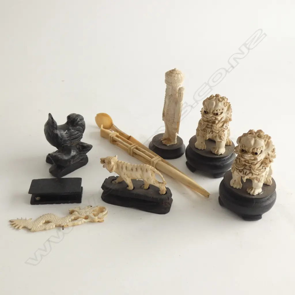 PR RESIN FU DOGS, IVORY FIGURE & TIGER ETC Image 1++
