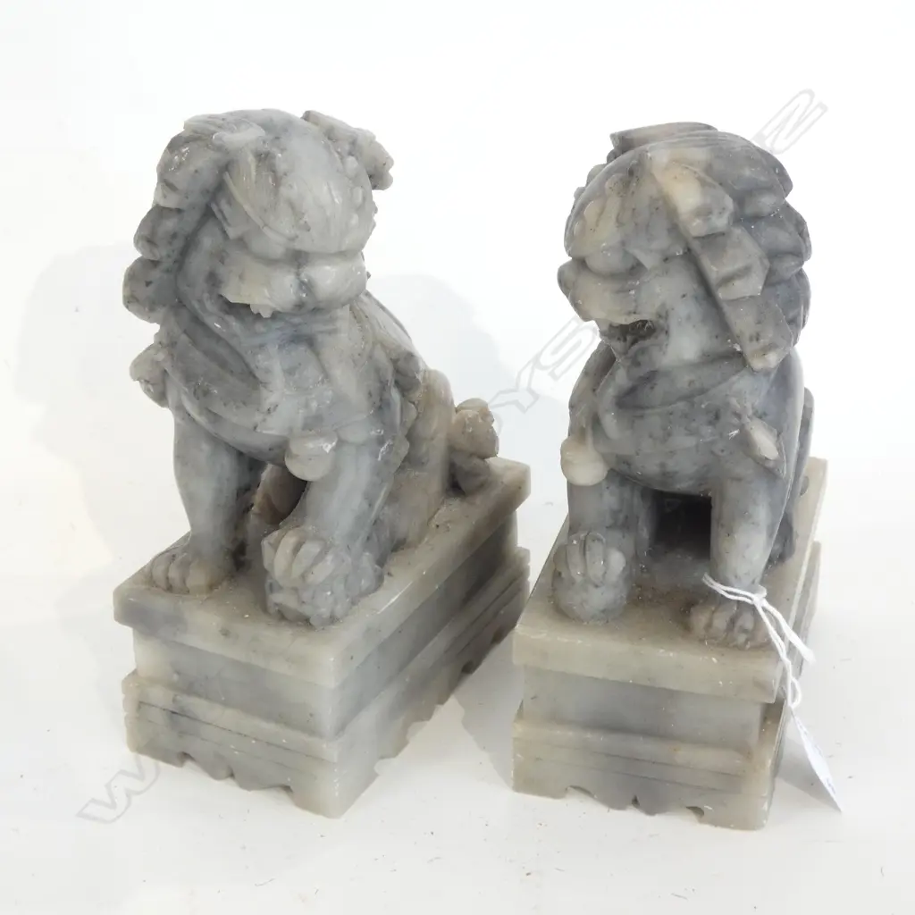PR SOAPSTONE FU DOGS H.170mm Image 1++