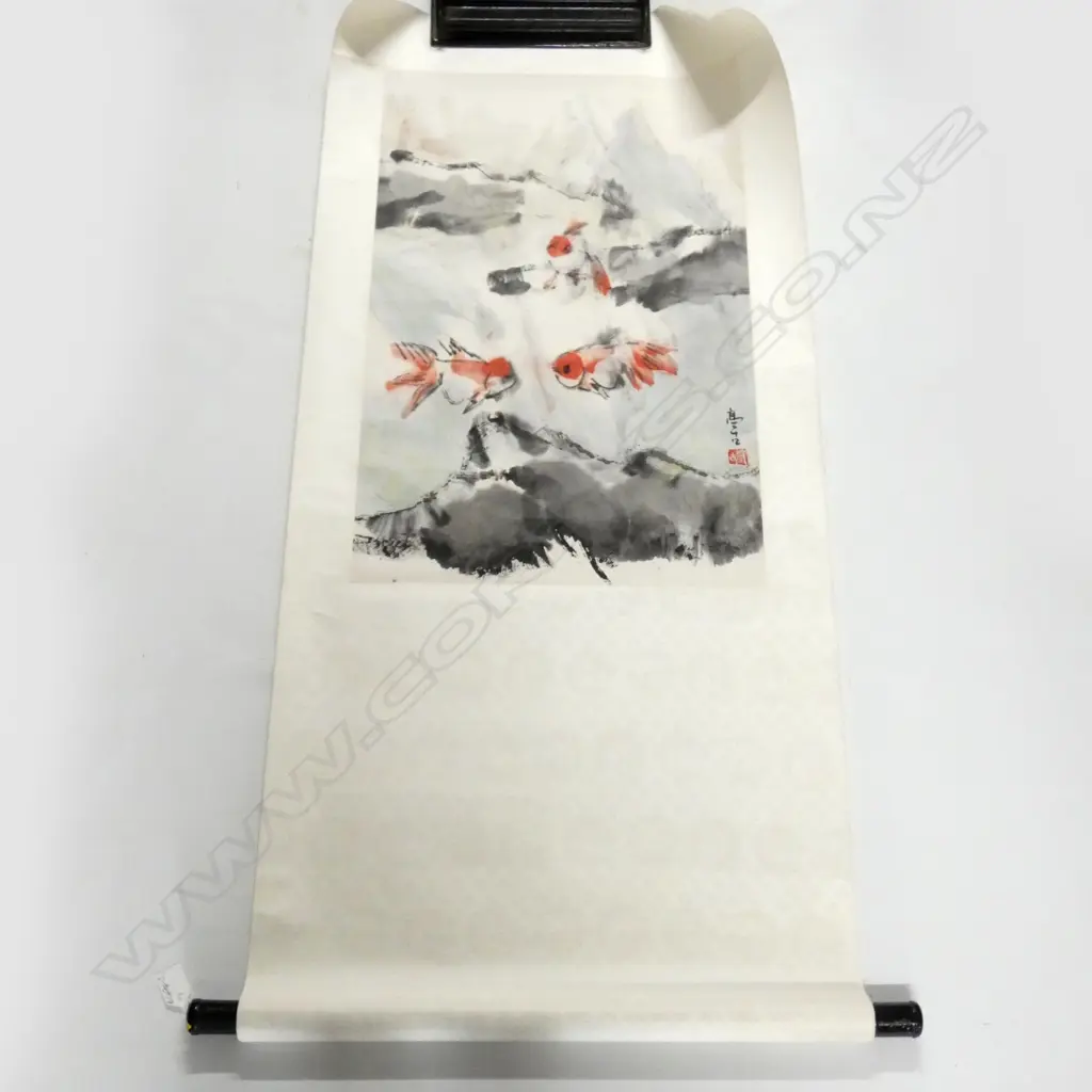 CHINESE SCROLL BY GAO GU 'GOLDFISH' Image 1++