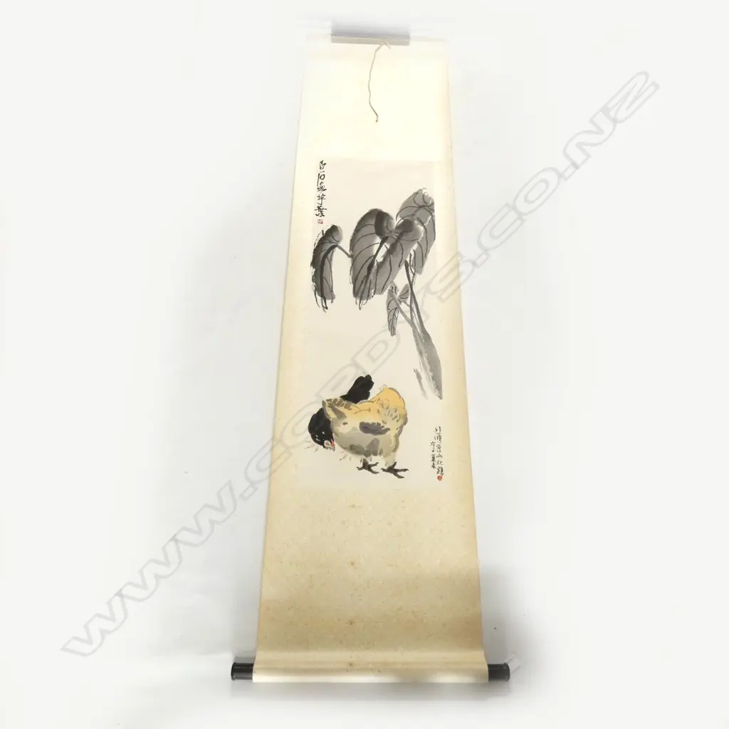 SCROLL PRINT COLLABORATION BETWEEN QI BAISHI AND XU BEIHONG Image 1++