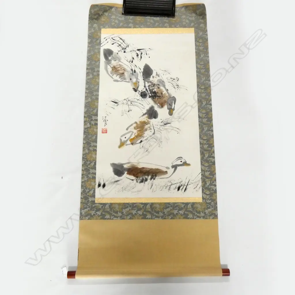 CHINESE SCROLL PAINTED by JIANG XUE 'FLOCK OF DUCKS' Image 1++