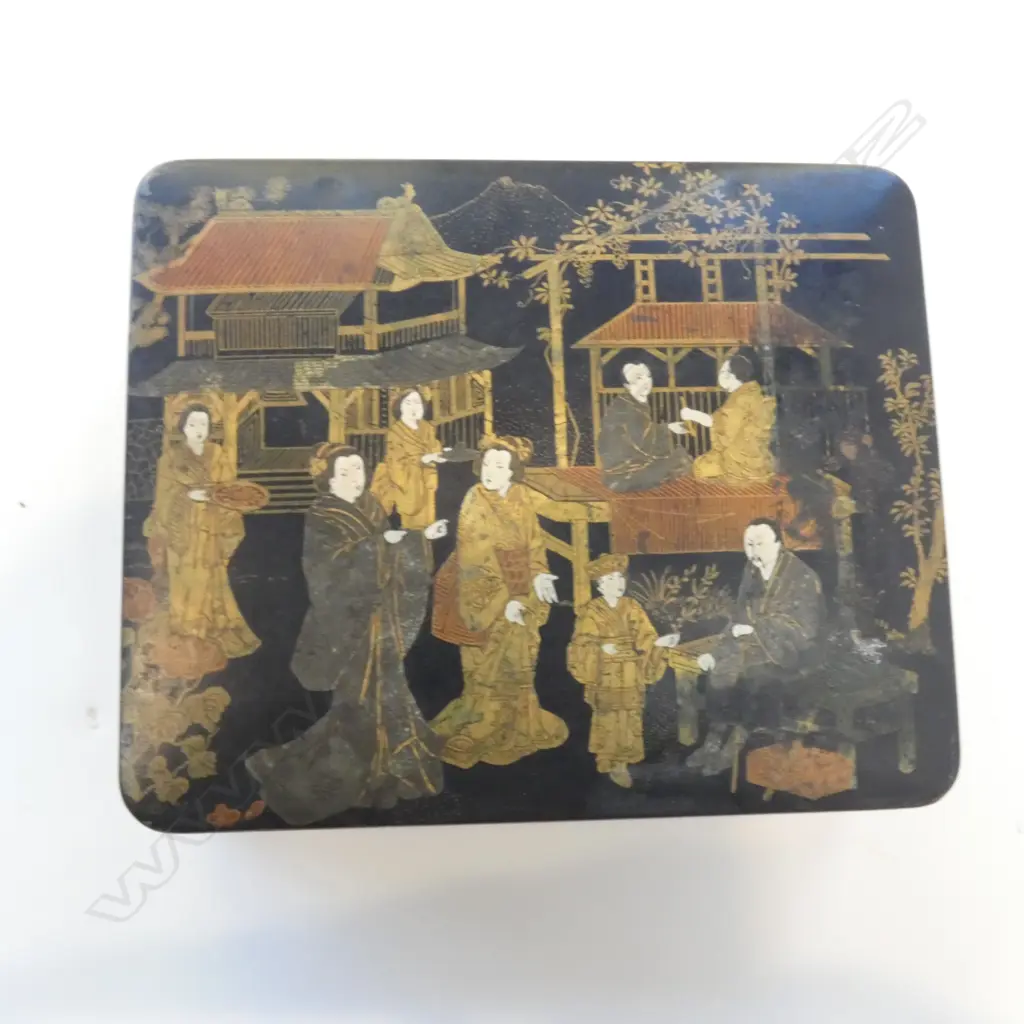 (17728) ORIENTAL BLACK ENAMELED BOX 180 X 150MM Image 1++