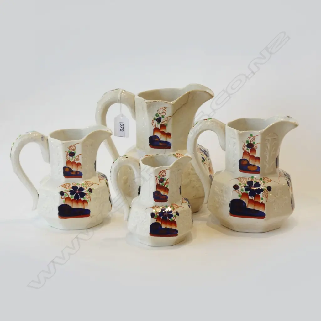 4 GRADUATING GAUDY WELSH JUGS AF H.190mm Image 1++