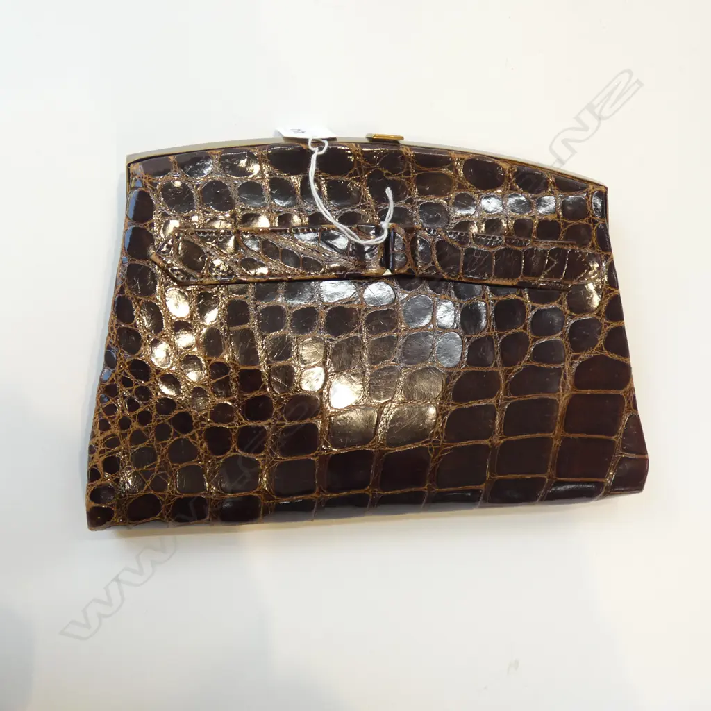 VINTAGE CROC? HANDBAG W.250mm Image 1++