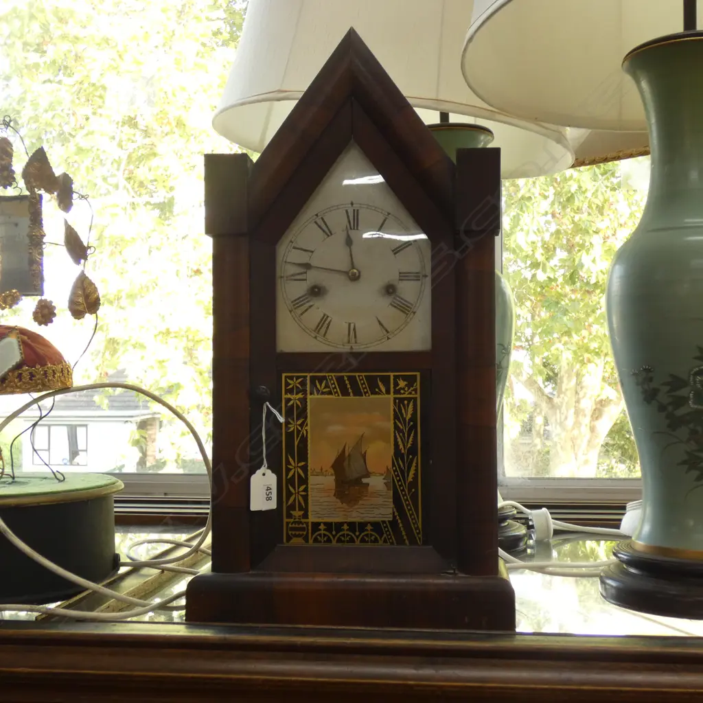 ANTIQUE AMERICAN CLOCK H.520mm Image 1++