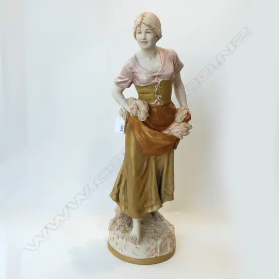 ROYAL DUX FIGURINE; LADY w. WHEAT H.530mm