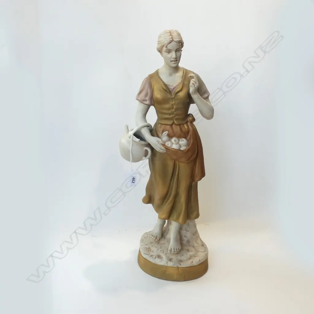 ROYAL DUX FIGURINE; LADY w. FRUIT H.510mm Image 1++