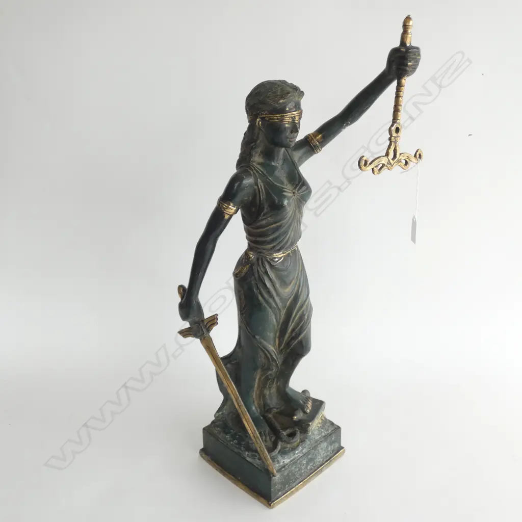 BRONZE JUSTITIA FIGURE H.610mm Image 1++