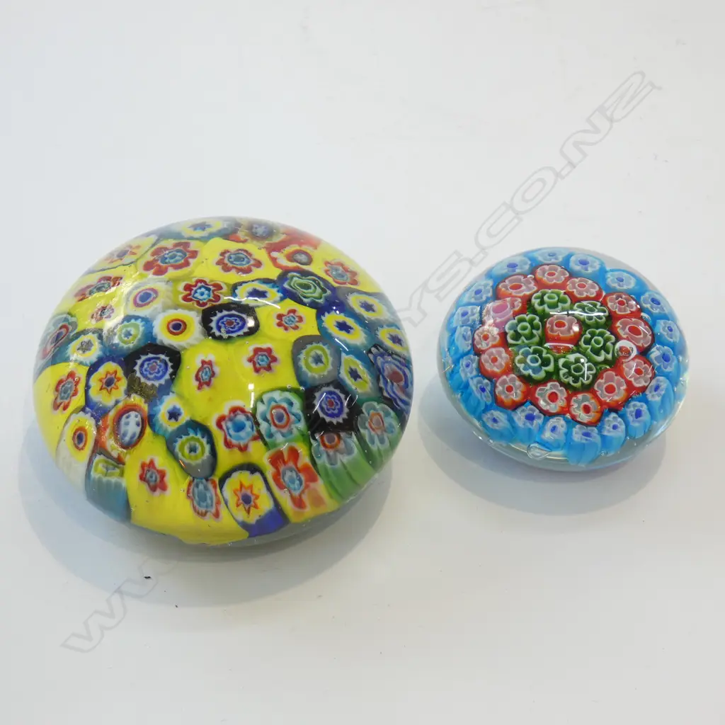 2 MILLEFIORI GLASS PAPERWEIGHTS Image 1++