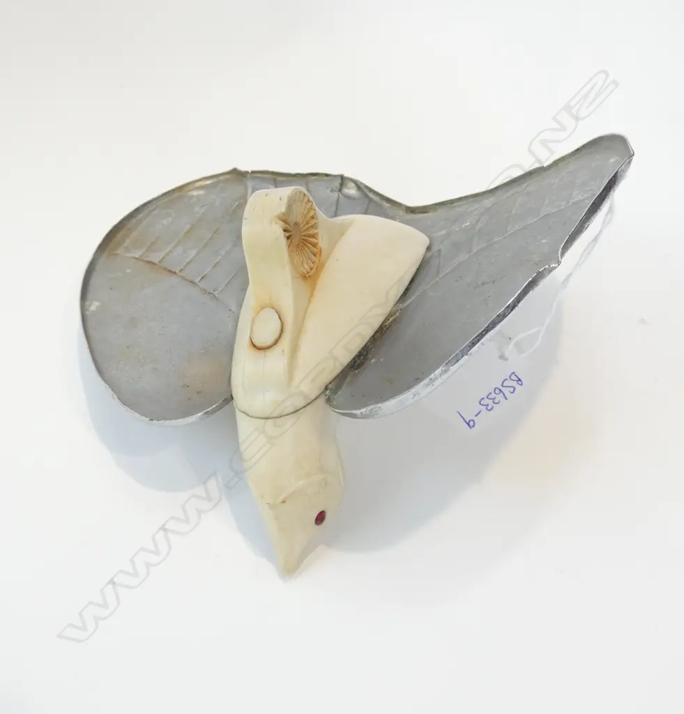 1930'S BAKELITE & CHROME BIRD CAR ORNAMENT W 175MM Image 1++