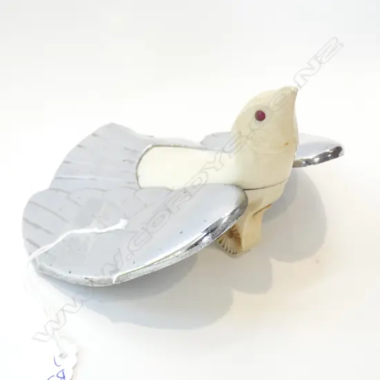1930'S BAKELITE & CHROME BIRD CAR ORNAMENT W 175MM