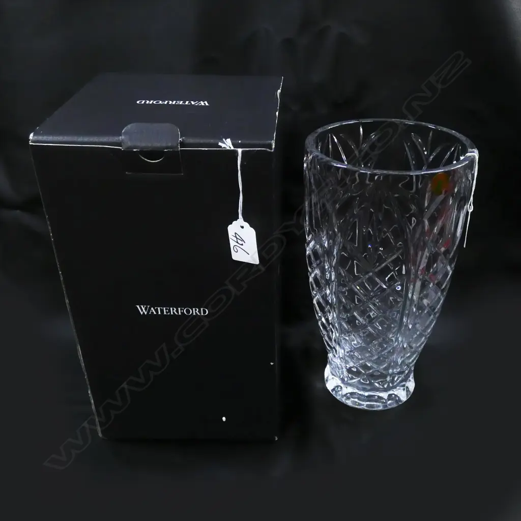 WATERFORD CRYSTAL TALL VASE ARCHED PANELS... Image 1++