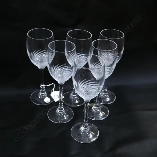 6 FRENCH CRISTAL I G DURAND WINE GLASSES H. 165MM