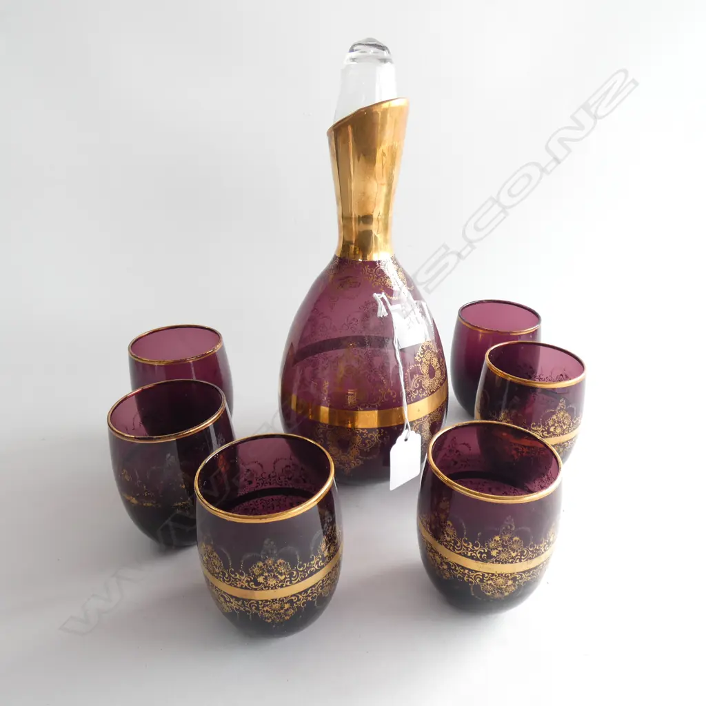 VENETIAN DECANTER & 6 GLASSES Image 1++