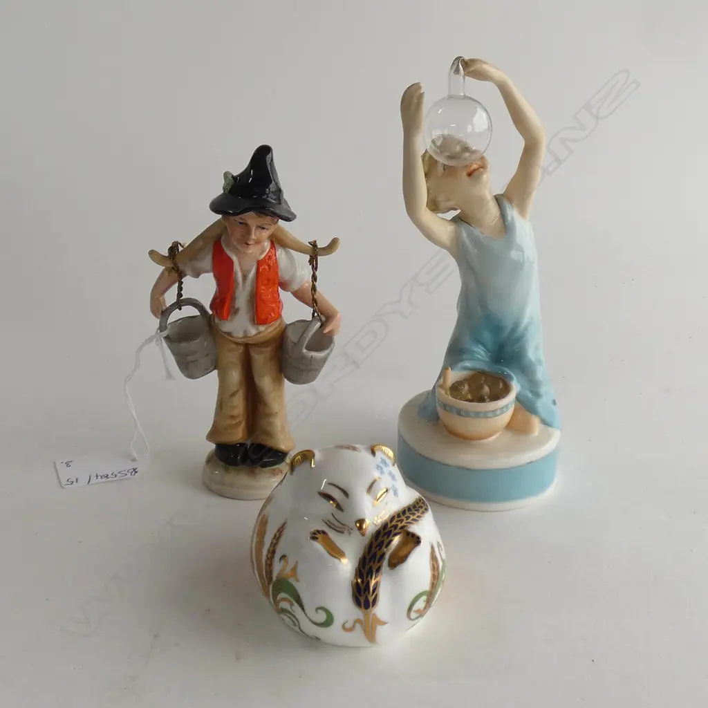 2 FIGURINES; ROYAL WORCESTER 'BUBBLES' / GERMAN WATER CARRIER + RCD FIELD MOUSE Image 1++
