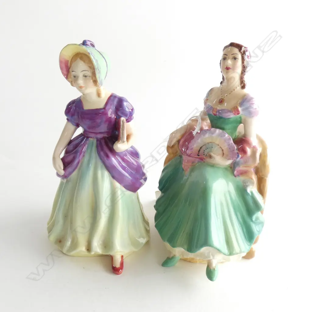 2 FIGURINES; COALPORT 'BARBARA' & PARAGON 'MISS PAMELA' H.130mm Image 1++