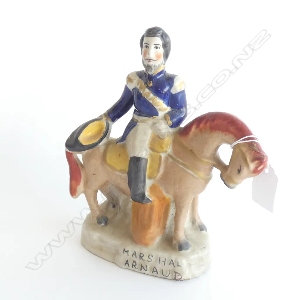 STAFFORDSHIRE FIGURE 'MARSHALL ARNAUD' CRIMEAN WAR H. 200MM Image 1++