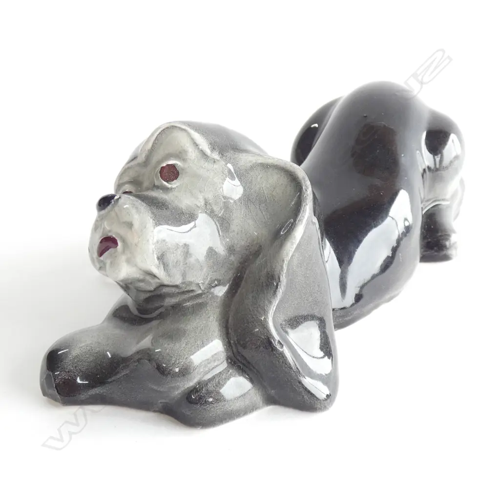 CROWN LYNN DOG GREY GLAZE TIKI MARK L 180 MM Image 1++