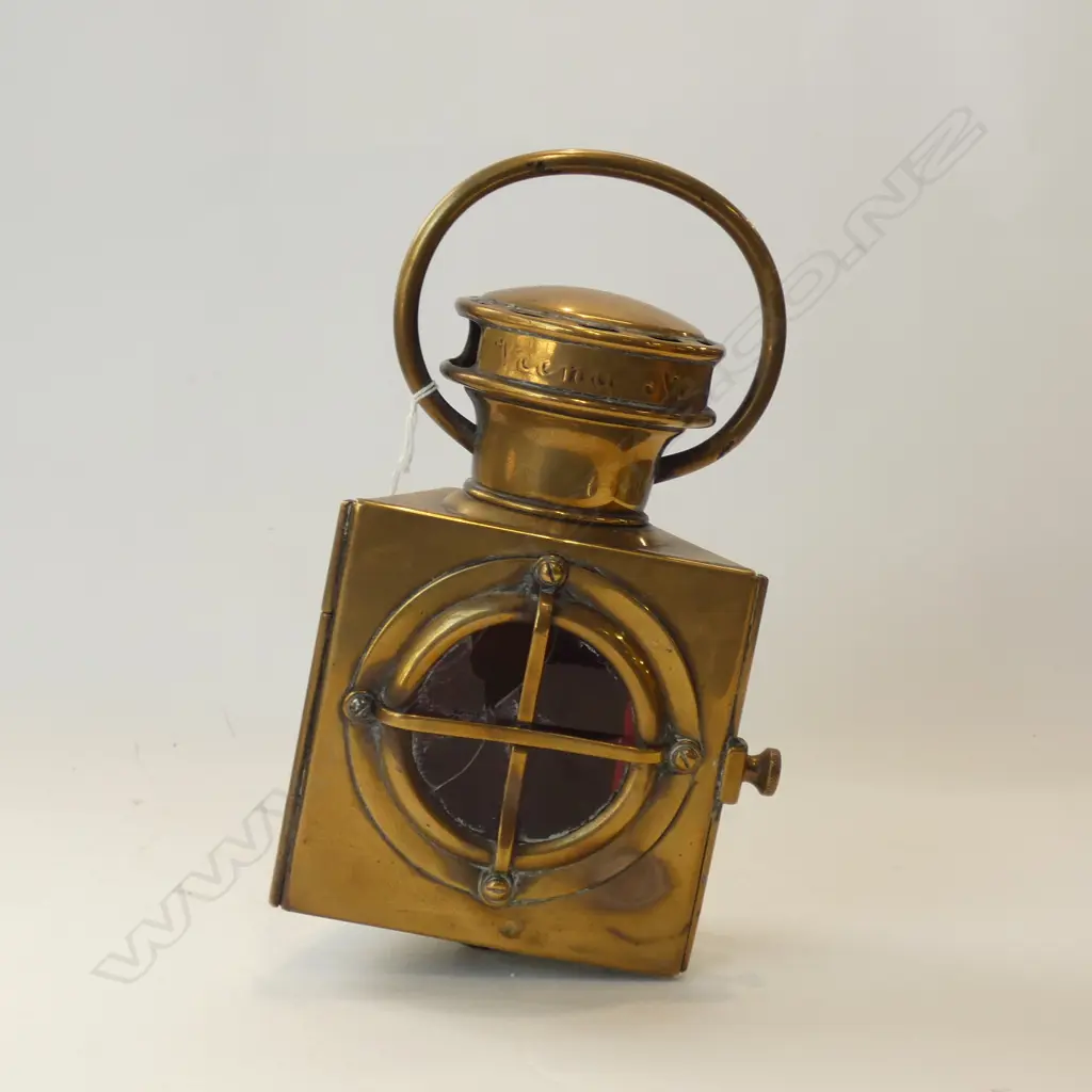 ANTIQUE  COPPER CAR LANTERN H.250mm Image 1++