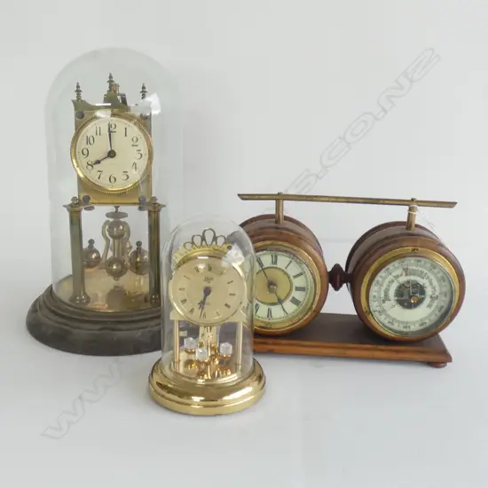 2 DOME CLOCKS + CLOCK BAROMETER AF