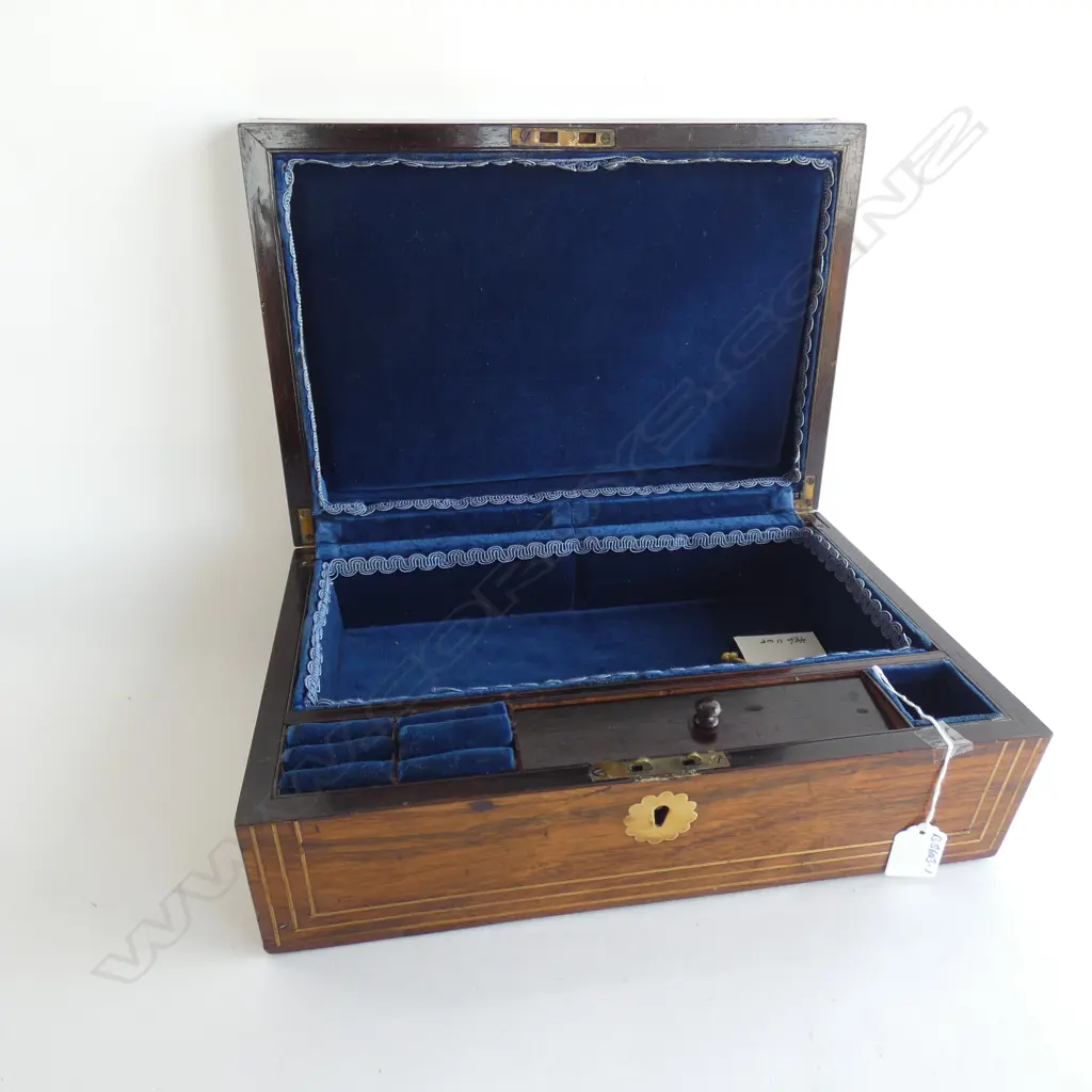 VICTORIAN ROSEWOOD JEWEL BOX WRITING SLOPE Image 1++
