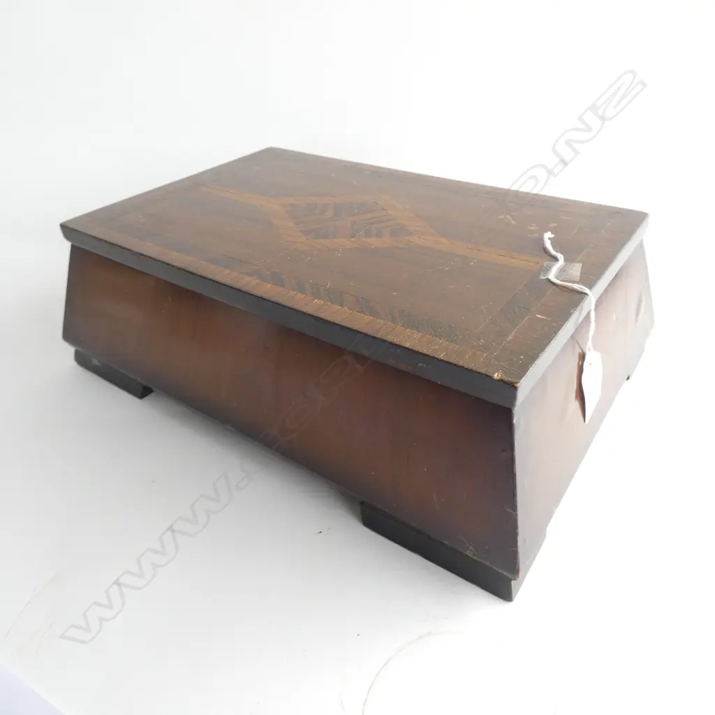 ART DECO INLAID WALNUT SEWING ? BOX L.350mm Image 1++