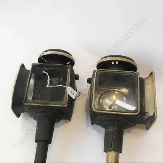 2 VINTAGE CARRIAGE LANTERNS H.400mm