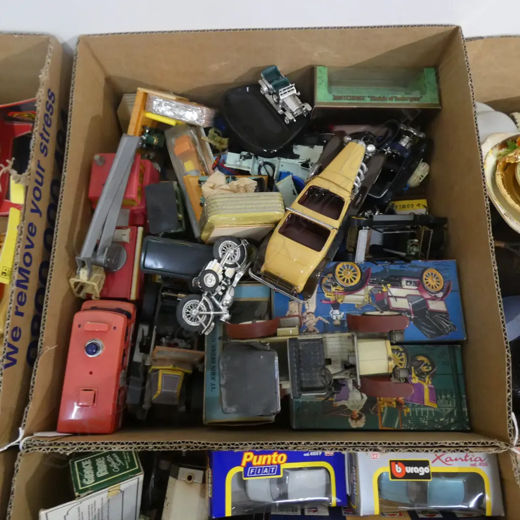BOX LOT ASST. MODEL CARS INCL. SCHUCO ETC Image 1++