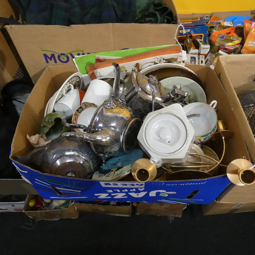 BOX LOT ASST. EPNS & CHINA Image 1++