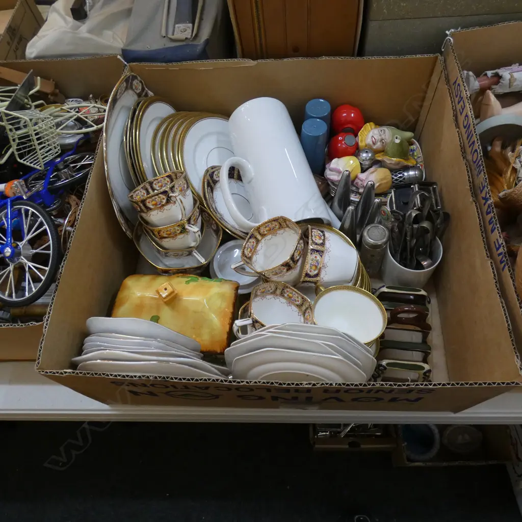BOX LOT ASST. CHINA; TEA SETS ETC Image 1++