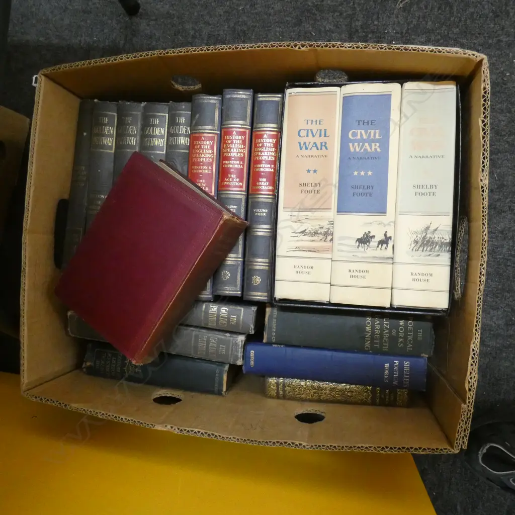 BOX LOT BOOKS; POETRY, CIVIL WAR, GOLDEN PATHWAY ETC Image 1++
