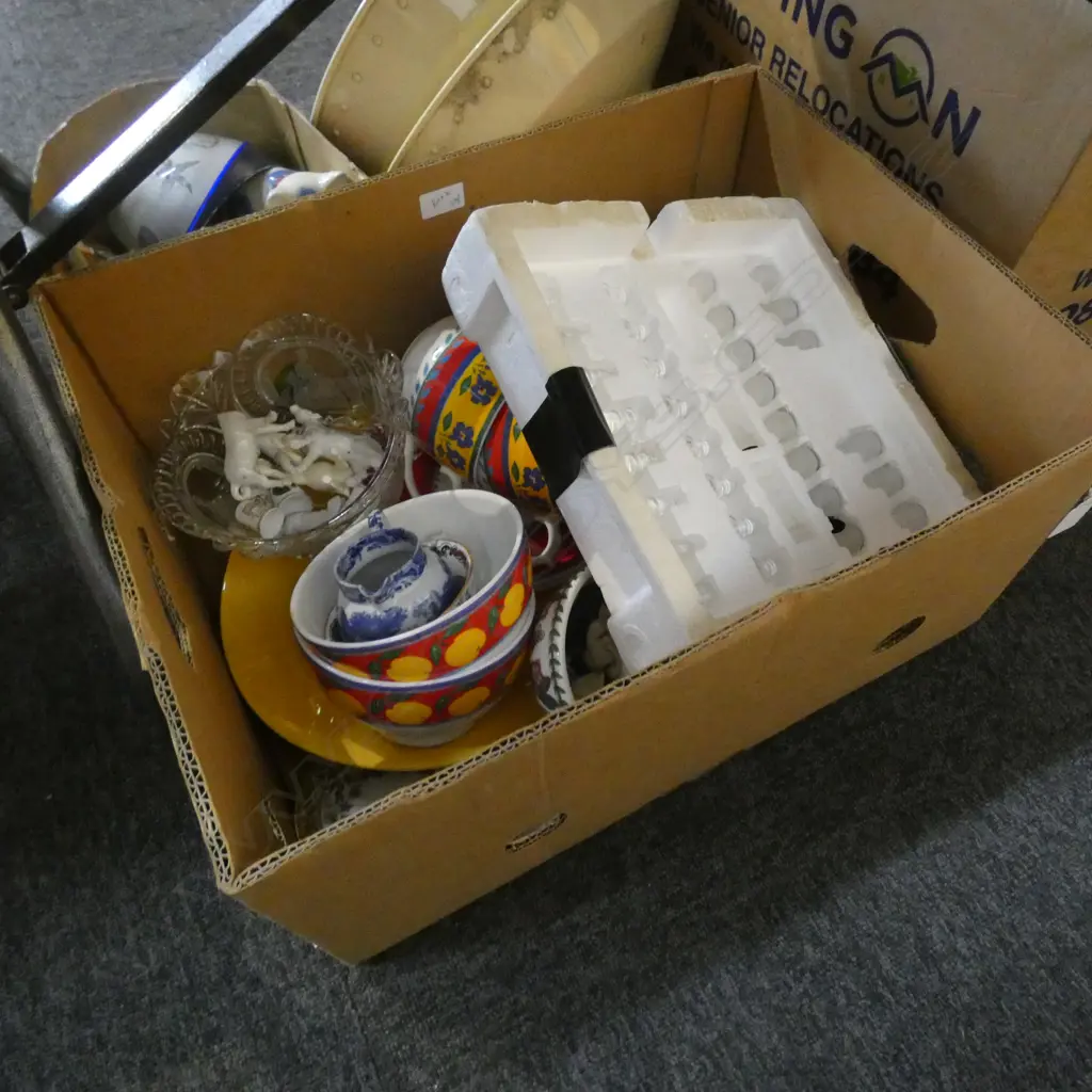BOX LOT ASST. CHINA; MASONS, SPODE + CHESS SET Image 1++